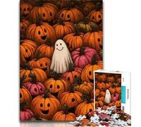 Adult Jigsaws 1000 Pieces Difficult Halloween Pumpkin Soul Adult Jigsaw,Stress Reliever Staycation Kill Time Home Decoration Toys 75x50cm