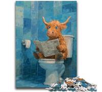 Adult Jigsaws 1000 Pieces Difficult Highland Cow Adult Puzzles,Stress Reliever Difficult Challenge Secret Santa Gifts (26x38cm)