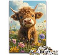 Adult Jigsaws 1000 Pieces Difficult Highland Cow Baby Puzzles,for Educational Game Challenge Toy Deal As Gifts for The Whole Family (50x75cm)