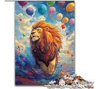 Adult Jigsaws 1000 Pieces Difficult Hot Air Balloon Lion, for 14+ For Family Fun & Game Night Artists' Collection, Fine Arts (Size 50x75cm)