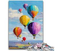 Adult Jigsaws 1000 Pieces Difficult Hot Air Balloon Oil Painting 1000 Piece Puzzle,Stress Reliever Staycation Kill Time Home Decoration Toys (38x26cm)