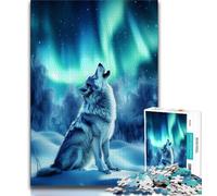 Adult Jigsaws 1000 Pieces Difficult Howling Wolf Adult Puzzles,Staycation Kill Time with Fully Interlocking Randomly Shaped Pieces (size 38x26cm)