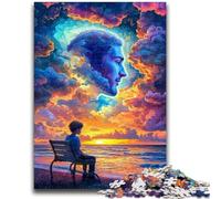 Adult Jigsaws 1000 Pieces Difficult Human Face Color Cloud Help The Brain Exercise Addictive Toys to Cultivate Patience Suitable for Couples 26x38cm