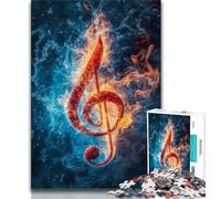 Adult Jigsaws 1000 Pieces Difficult Ice And Fire Musical Symbols 1000 Piece Jigsaw,Educational Games Wall Decoration Unique Birthday And Xmas Gifts (size 38x26cm)