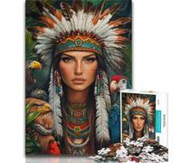 Adult Jigsaws 1000 Pieces Difficult Indian Princess,Challenging Game And Family Play with Matching Poster And Trivia Sheet 38x26cm