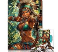 Adult Jigsaws 1000 Pieces Difficult Indian Princess Jigsaw,Brain Intelligence Challenge Addictive Toys for Home Decoration (size 75x50cm)