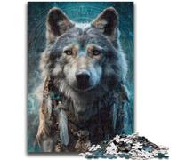 Adult Jigsaws 1000 Pieces Difficult Indian Wolf Adult Puzzles,Stress Reliever Difficult Challenge Secret Santa Gifts (75x50cm)