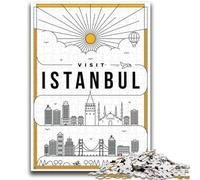 Adult Jigsaws 1000 Pieces Difficult Istanbul Turkey Adult Puzzles,is Ideal As Gifts for The Whole Family Suitable for And 14 (50x75cm)