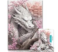 Adult Jigsaws 1000 Pieces Difficult Japanese Dragon Cherry 1000 Piece Jigsaw,Educational Games Wall Decoration Unique Birthday And Xmas Gifts (size 75x50cm)