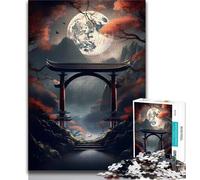 Adult Jigsaws 1000 Pieces Difficult Japanese Fantasy Moon Gate Puzzles for Teenagers,is Ideal As Gifts for The Whole Family Suitable for And 14 (size 75x50cm)