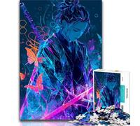 Adult Jigsaws 1000 Pieces Difficult Japanese Female Ninja Warrior,Stress Reliever Difficult Challenge with Matching Poster And Trivia Sheet 38x52cm