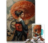 Adult Jigsaws 1000 Pieces Difficult Japanese Style Geisha Adult Jigsaw,Stress Reliever Staycation Kill Time Home Decoration Toys 75x50cm