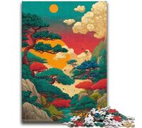 Adult Jigsaws 1000 Pieces Difficult Japanese Style Landscape Toys Educational Games Stress Relieving Parent-child Interaction for Ages 14+ 26x38cm