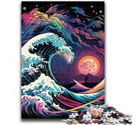 Adult Jigsaws 1000 Pieces Difficult Japanese Waves Educational Games Educational Game for Birthday, Chrismas for And Age 14 26x38cm