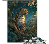 Adult Jigsaws 1000 Pieces Difficult Jungle Leopard, Decompressing Intellectual Educational Toy Birthday Present, Gifts, Wall Art (Size 50x75cm)