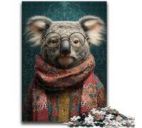 Adult Jigsaws 1000 Pieces Difficult Koala Wearing A Scarf 1000 Piece Jigsaw,Learning Educational Toys Family Games Unique Birthday And Gifts (38x26cm)
