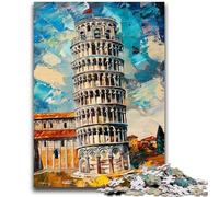 Adult Jigsaws 1000 Pieces Difficult Leaning Tower of Pisa 1000 Pieces for Teenagers,Stress Reliever Staycation Kill Time Enhance Love between Couples (26x38cm)