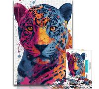 Adult Jigsaws 1000 Pieces Difficult Leopard Art Puzzles,Stress Reliever Difficult Challenge Suitable for Desktop Decoration 26x38cm