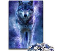 Adult Jigsaws 1000 Pieces Difficult Lightning Wolf Adult Puzzles,Stress Reliever Difficult Challenge Secret Santa Gifts (26x38cm)
