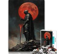 Adult Jigsaws 1000 Pieces Difficult Lone Knight,Stress Reliever Difficult Challenge with Matching Poster And Trivia Sheet 50x75cm