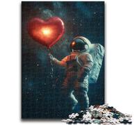 Adult Jigsaws 1000 Pieces Difficult Loving Astronaut 1000 Pieces for Teenagers,Educational Toy Funny Family Games Unique Home Decor (75x50cm)