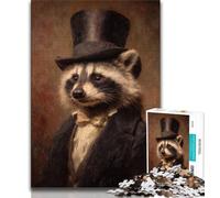 Adult Jigsaws 1000 Pieces Difficult Magic Hand Raccoon Teenager Jigsaw,Educational Games Wall Decoration Unique Birthday And Xmas Gifts 75x50cm