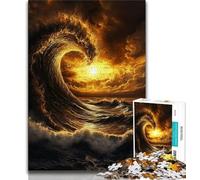 Adult Jigsaws 1000 Pieces Difficult Magical Waves Adult Puzzles,Staycation Kill Time with Fully Interlocking Randomly Shaped Pieces (size 38x26cm)