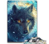 Adult Jigsaws 1000 Pieces Difficult Majestic Wolf Adult Puzzles,Educational Family Game Suitable for Desktop Decoration (26x38cm)