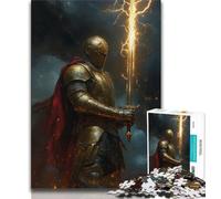 Adult Jigsaws 1000 Pieces Difficult Medieval Majestic Knight 1000 Pieces for Adults,Stress Reliever Staycation Kill Time Parent-child Interaction (size 75x50cm)