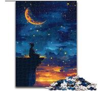 Adult Jigsaws 1000 Pieces Difficult Meditation Under The Moon, for Ages 14 And over Each Piece Is Unique - Fun And Challenging Game for The Whole Family Good Gift (Size 26x38cm)