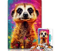 Adult Jigsaws 1000 Pieces Difficult Meerkat Colorful Adult Jigsaw,Stress Reliever Staycation Kill Time Home Decoration Toys 26x38cm