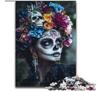 Adult Jigsaws 1000 Pieces Difficult Mexican Skull Girls, Suitable for People Aged 14 And Above Educational Games Secret Santa Gifts (Size50x75cm)