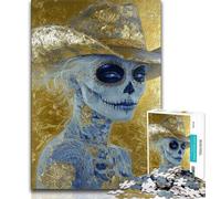 Adult Jigsaws 1000 Pieces Difficult Mexican Style Skull,Learning Educational Toys Family Games Educational Game for Birthday,Chrismas (75x50cm)