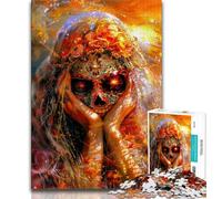Adult Jigsaws 1000 Pieces Difficult Mexican Style Skull Puzzles,Stress Reliever Difficult Challenge Suitable for Desktop Decoration 26x38cm