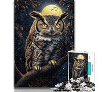 Adult Jigsaws 1000 Pieces Difficult Midnight Owl 1000 Piece Puzzle,Stress Reliever Staycation Kill Time Home Decoration Toys 26x38cm
