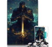 Adult Jigsaws 1000 Pieces Difficult Mighty Medieval Knight 1000 Piece Jigsaw,Fun Activity for Home, Rainy Days Toys, Birthday Gifts 38x26cm