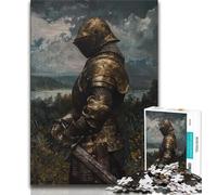 Adult Jigsaws 1000 Pieces Difficult Mighty Medieval Knight Teenager Jigsaw,Educational Games Wall Decoration Unique Birthday And Xmas Gifts 26x38cm