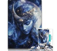 Adult Jigsaws 1000 Pieces Difficult Moon Goddess,Stress Reliever Difficult Challenge with Matching Poster And Trivia Sheet 75x50cm