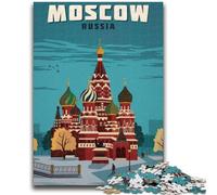 Adult Jigsaws 1000 Pieces Difficult Moscow Travel Art Russia 1000 Piece Puzzle,Interesting Stress Reduction Parent-child Interaction (50x75cm)
