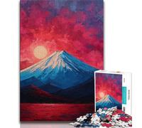 Adult Jigsaws 1000 Pieces Difficult Mount Fuji Oil Painting,Help The Brain Exercise Addictive Toys to Cultivate Patience Perfect Decoration 38x26cm