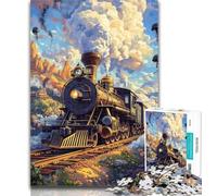 Adult Jigsaws 1000 Pieces Difficult Moving Train 1000 Piece Puzzle,Stress Reliever Staycation Kill Time Home Decoration Toys 26x38cm
