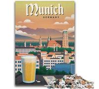Adult Jigsaws 1000 Pieces Difficult Munich 1000 Piece Puzzle,Interesting Stress Reduction Parent-child Interaction (26x38cm)