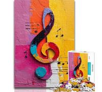 Adult Jigsaws 1000 Pieces Difficult Musical Symbols 1000 Piece Puzzle,Stress Reliever Staycation Kill Time Home Decoration Toys 50x75cm