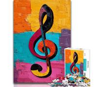 Adult Jigsaws 1000 Pieces Difficult Musical Symbols,Stress Reliever Difficult Challenge with Matching Poster And Trivia Sheet 50x75cm