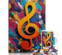 Adult Jigsaws 1000 Pieces Difficult Musical Symbols,Stress Reliever Staycation Kill Time with Matching Poster And Trivia Sheet 75x50cm