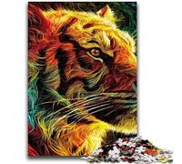 Adult Jigsaws 1000 Pieces Difficult Mysterious Tiger 1000 Piece Puzzle,Stress Reliever Staycation Kill Time Home Decoration Toys (38x26cm)