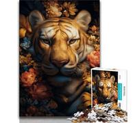 Adult Jigsaws 1000 Pieces Difficult Mysterious Tiger,Stress Reliever Difficult Challenge Every Piece Is Unique - Challenging Family Fun Game 38x26cm