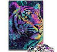 Adult Jigsaws 1000 Pieces Difficult Mysterious Tiger Toys Educational Games Stress Relieving Parent-child Interaction for Ages 14+ 50x75cm