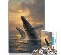 Adult Jigsaws 1000 Pieces Difficult Mysterious Whale 1000 Piece Jigsaw,Educational Games Wall Decoration Unique Birthday And Xmas Gifts (size 75x50cm)