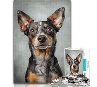 Adult Jigsaws 1000 Pieces Difficult Neon Dog,Stress Reliever Staycation Kill Time with Matching Poster And Trivia Sheet 75x50cm